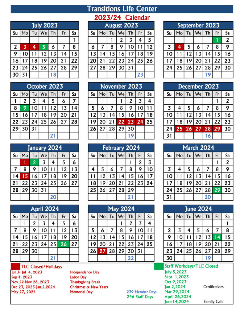 2023 2024 TLC Program Calendar TLC Ocala